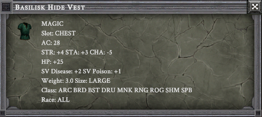 BASILISK HIDE VEST item card
